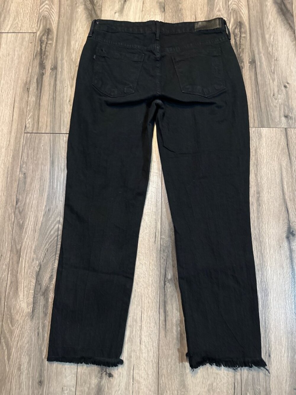 Parker Smith Black High-Waisted Frayed Step Hem Jeans Size 26 - Picture 8 of 10